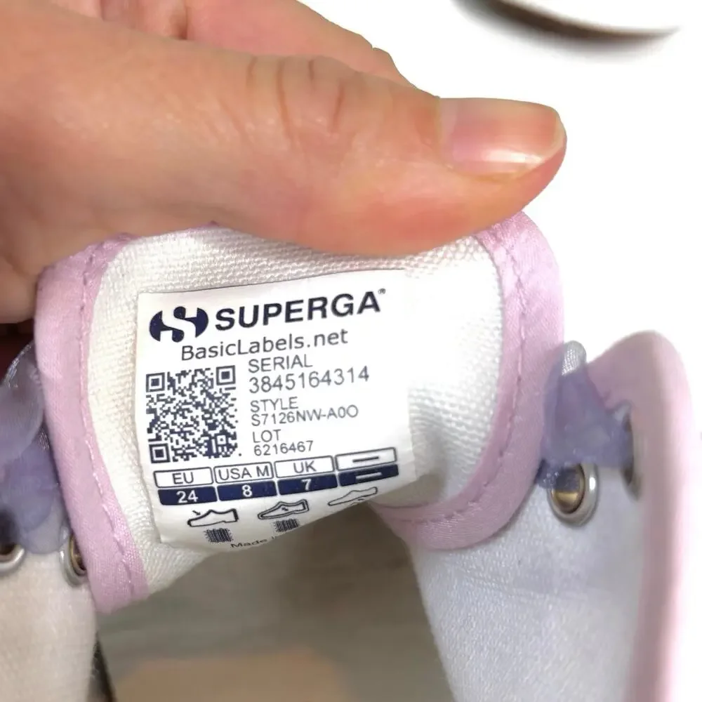Superga LoveShackFancy Kids High Top Lace Up Sneaker in Ripe Grapevine 8